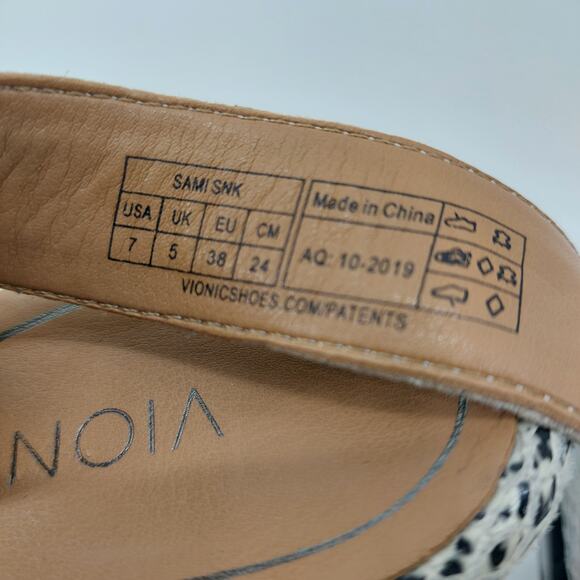 Vionic Sami Heeled Sandals White Snakeskin Womens Size 7 - Picture 4 of 14